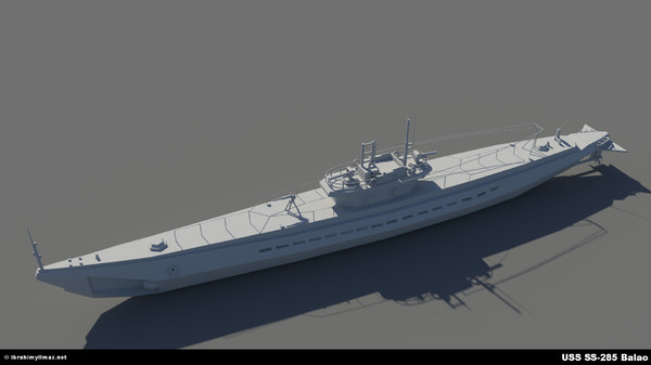 3d model of uss - Low Poly USS SS-285 Balao Game Modeling by ShaderCo